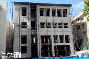 مجتمع تجاری پردیس تهران | اجرای نمای سرامیک خشک به روش نمایان