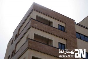 پروژه سپیدار ارومیه | نمای ترکیبی سنگ خشک