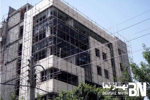 سرای محله داودیه تهران | اجرای نمای سرامیک به روش غیرنمایان