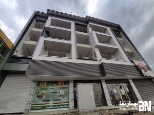 پروژه ساختمان خزر الکتریک آمل | اجرای نمای ترکیبی