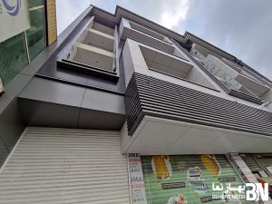 پروژه ساختمان خزر الکتریک آمل | اجرای نمای ترکیبی