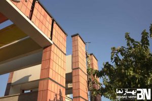 پروژه ورودی مسکن جوانان یزد | اجرای نمای آجر به روش خشک